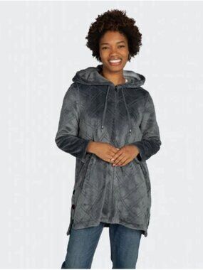 Lug Huddle Plush Zip Lounger-Fog Gray-3X-NWT-A675166